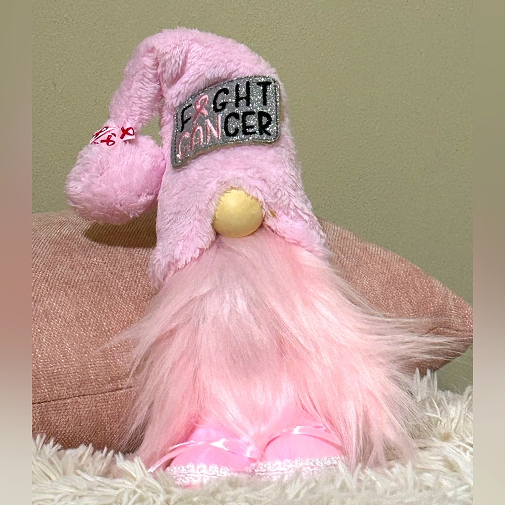 New- 6in-’ fighting cancer’ gnome - pink